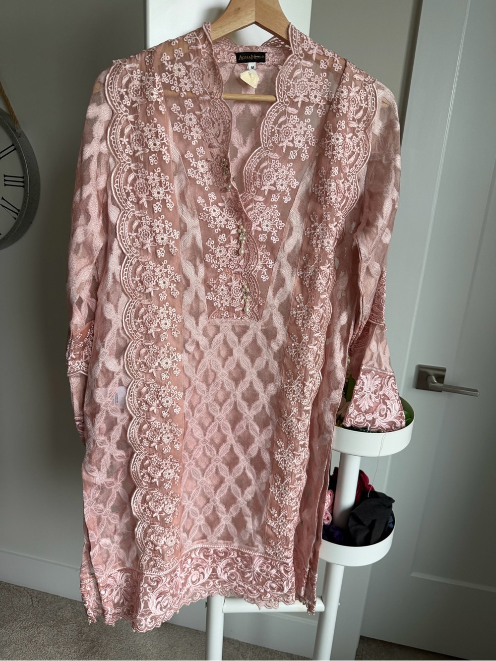 Agh Noor blush pink long sleeve shirt